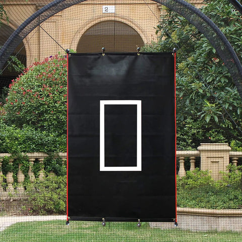 Heavy Duty PVC Strike Zone Backstop For Baseball Pitching And Batting Cage Protection 4x6 Feet Rectangular hung outdoors