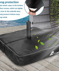 Heavy Duty 600D Waterproof Anti UV Outdoor Square Umbrella Base Cover Fits Patio Stand Up To 30 L X 30 W X 6 H Black Cover Only