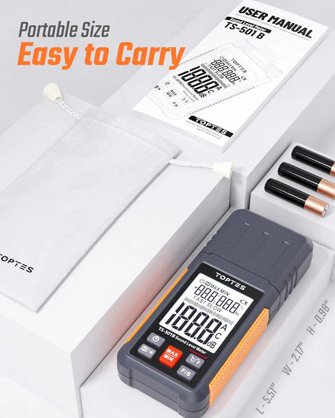 Dope Sound Level Meter With Backlit 2.25 Inch LCD For Home And Office Use Portable Decibel Tester 30 To 130 dB Range A Weighted Max Min Data Hold Perfect For Noisy Neighbors And Factory Noise Checks., portable sound level meter with carry pouch and batteries