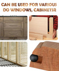 Raised Panel Cabinet Door Spacers 500 Pack Quarter Inch Black Rubber Ball Bumpers used in cabinet installations.