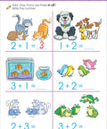 Colorful addition worksheet with animals from Get Ready for Kindergarten Workbook With 256 Pages of Early Learning Activities
