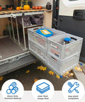 Boss Grade Locking Heavy Duty Drawer Slides Built Tough For Zero Hassle Setup Supporting Two Hundred Fifty Pound Load With Full Extension Glide that moves smoothly with storage crates.