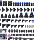 120 Piece Quick Connect Air Hose Fittings Kit With 1/8 In, 1/4 In, 3/8 In, 1/2 In NPT Threads, Push To Connect Pneumatic Fittings Quick Release Set