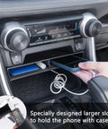 Center Console Organizer For Toyota RAV4 2019-2025 And RAV4 Prime, Bigger Slots Tray holds phone, cables neatly in console.