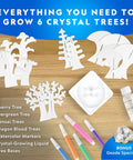 Crystal Growing Tree Kit For Kids, Grow Six Sparkling Crystals In About Six Hours, Hands On STEM Craft Set With Geode Specimen And Colorful Crystal Supplies