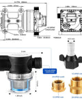 Water Pressure Booster Pump Kit 110V Self Priming Industrial Pump With 5.5 GPM At 70 PSI Includes Plug Brass Fittings Diagram