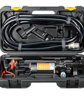 All In One Portable 12V Fuel Transfer Pump Kit Delivering 90 GPH, 80W Copper Motor, Includes Carrying Case, Hose And Filter