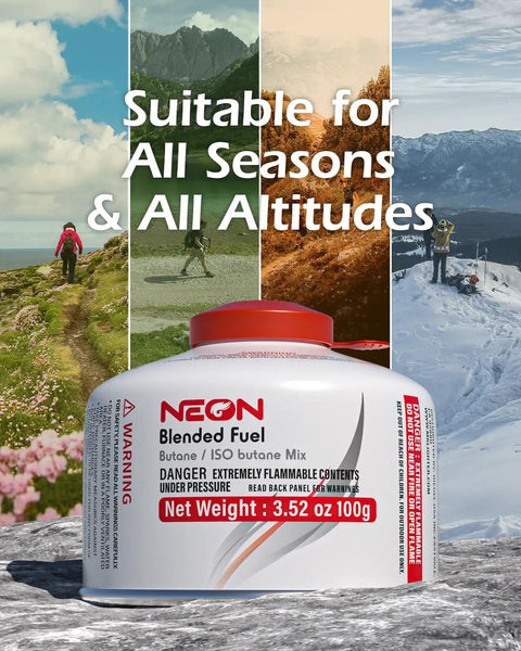 Isobutane Camping Fuel Canisters 100g Each, Ultra Portable Gas for Camp Stoves and Lanterns, canister in all-season use