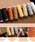 Heavy Duty Upholstery Repair Kit With 54 Pieces Including Waxed Thread Leather Needles Stitching Awl Thimble Scissors