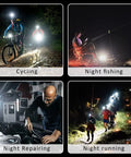 Rechargeable Keychain Flashlight 4 Pack With COB LED Ultra Bright Work Light in use for cycling, night fishing, repairing, running