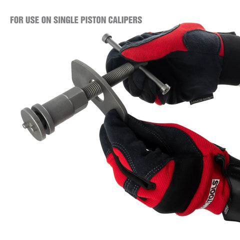 Pro Grade Front And Rear Disc Brake Caliper Tool Set With 11 Adapters for single piston calipers in gloves