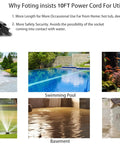 1HP Submersible Sump Pump For Clean Or Dirty Water 4600 GPH Utility Pump shown near garden pond and swimming pool
