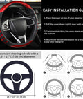 Rich Red Nappa Style Leather Steering Wheel Cover With Firm Anti Slip Grip Fits 14.5 To 15 Inch Cars Trucks And Suv installation guide.
