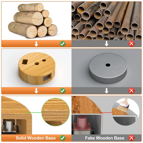 Comparison of solid wood vs. metal components for Dimmable Solid Wood Bedside Lamp With USB C Ports Compact Nightstand Light