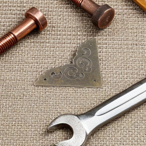 Antique bronze corner guard from Retro Metal Corner Guards 12 Piece Set For Frames And Cabinets Zinc Alloy Edge Protectors