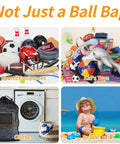 Massive Mesh Ball Bag For Coaches, Heavy Duty Drawstring Storage Sack With sports equipment, toys, clothes, beach items.