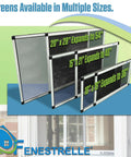 Expandable Window Screen Pack Of 2 For Double Hung And Sliding Windows, various sizes shown, flame resistant fiberglass mesh.