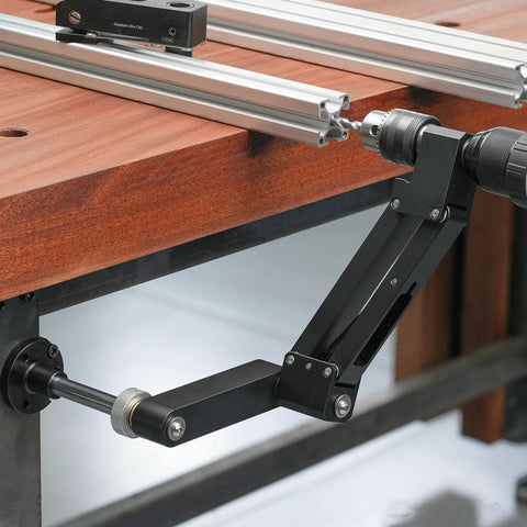 Aluminum CNC Tapping Cantilever Bracket and Support Arm For Vertical Or Horizontal Mount With 130mm Cantilever Stroke and Detachable Clamp.