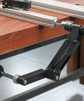 Beefy Tapping Cantilever Bracket For CNC Aluminum Alloy Machines With 130mm Stroke And 0 To 44mm Clamp Range attached to workbench