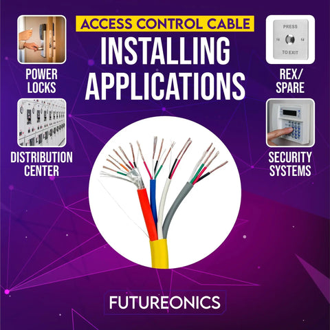 All In One Access Control Cable For Plenum Install Yellow 500 Ft 18 AWG 4C Power Plus 22 AWG 4C Reader Data 22 AWG 2C Door