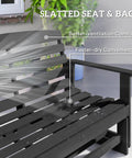 Outdoor Two Person Glider Bench For Backyard With Armrests HDPE Weather Resistant Double Swing Glider Rocking Chair Loveseat