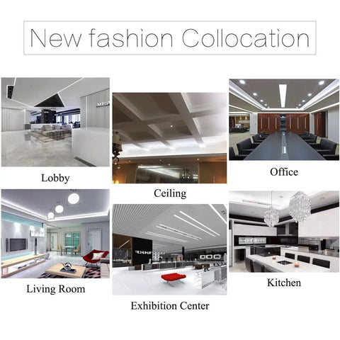 Lobby, Ceiling, Office, Living Room, Exhibition Center, and Kitchen illuminated by 5050 LED Strip Lights AC 110-120V White 6000K
