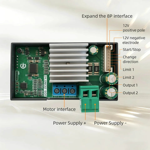 Three Phase Brushless Motor Driver Module With Modbus 300W 10 To 30V Input Precise Speed Control Beefs Up Your Setup Inching And Timing Modes Limit And Output Control Temperature Protection CW CCW Power Off Memory 23 Fixed Operating Modes, PCB terminals