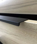 Side view of Edge Pulls For Cabinets And Drawers, 8 Pack, 6 Inch Overall Length, Black Concealed Tab Pulls For Kitchen Garage Cabinets