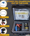 Electric Oil Change Pump 12V 100W Kit With Portable Case Copper Motor Heavy Duty Cable Safety Switch Extended Hoses