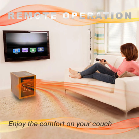 Heavy Duty Portable Space Heater With Dual Infrared Quartz And Ptc Heating To Kick Serious Cold To The Curb, 1500 Watts High Low Settings, Auto Energy Mode, Built Like A Tank For Safe Room Warmth In Rich Cherry Finish