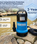 1/2 HP Submersible Trash Pump With Thermoplastic Body Delivers 2370 GPH High Flow Sewage Water Removal For Basements Sumps Wells Portable Design 10ft Power Cord Plug And Play Setup