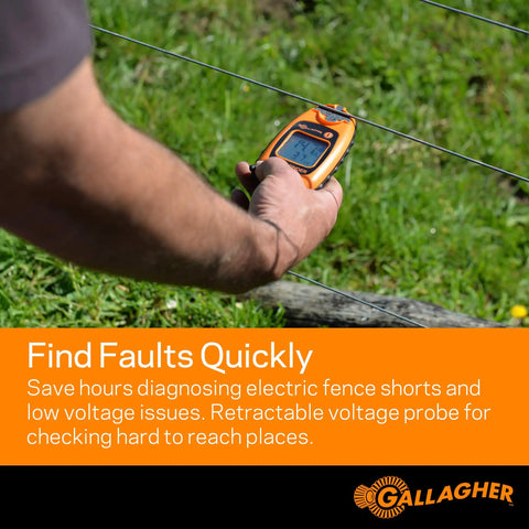Pro Grade Fence Volt And Current Meter With Digital Display And Directional Arrows, Quick Fault Finder For Electric Fencing