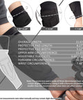 Cooling Archery Arm Guard Sleeve With Full Forearm Coverage For Right Or Left Hand, measurement details displayed