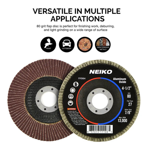 10 Pack Aluminum Oxide Flap Discs For Angle Grinder Four And One Half Inch 80 Grit Flat T27 Flapper Wheel With Seven Eighths Inch Arbor