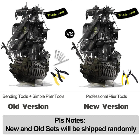 Epic Dope 3D Metal Puzzle Kit Flying Dutchman Pirate Ship Model with old and new version tool sets