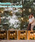 LED Outdoor String Lights 48 Feet With 22 Dimmable Edison Bulbs Shatterproof Waterproof Patio Cafe Bistro Backyard Lighting