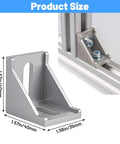 Close-up of 4040 aluminum extrusion corner bracket with size dimensions, part of the 20 Piece 4040 Aluminum Extrusion Connector Kit With Corner Brackets Including 40 M8 T Slot Nuts 40 Washers And 1 Wrench For Industrial Aluminum Profile Assembly Projects Silver
