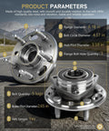 Front And Rear Wheel Hub And Bearing Assembly Pair For Chevy Equinox, GMC Terrain, Malibu, And Impala 5 Lug with specifications