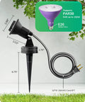 Outdoor 120V LED Flood Lights Plug In Waterproof Spotlight with 180 Adjustable Head E26 Base and 6 ft Cord