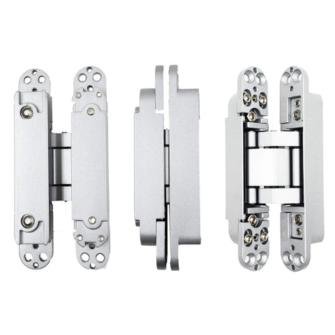 Hidden Door Hinges 6 Inch Concealed Zinc Alloy Butt Hinge With 180 Degree Swing And 3 Way Adjustable Design Pack Of 2