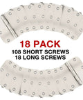 18 Pack Brushed Nickel Door Hinges 3.5 Inch Satin Nickel Interior Hinge Set With 5/8 Inch Radius Corners And 108 Screws