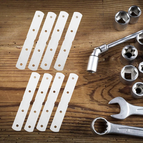 Heavy Duty Stainless Steel Corner Brackets With Screws No Tools Needed next to wrenches on wooden surface