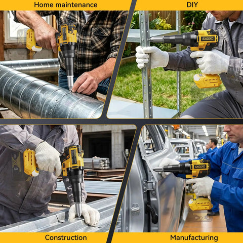 Cordless Rivet Gun for DeWalt 20V Max Battery Tool Only Brushless Motor used in home maintenance and manufacturing