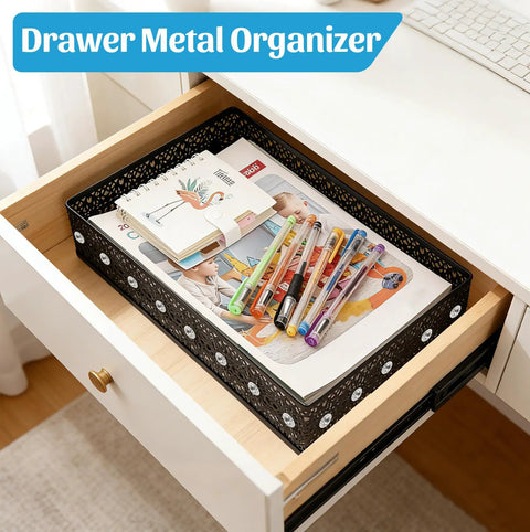 Mesh Desk Paper Tray Organizer For Office And Home With Divider Free Design That Keeps A4 Files And Folders Freely Arranged