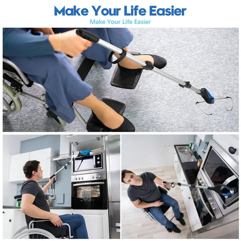 43 Inch Reacher Grabber Tool For Seniors Heavy Duty Collapsible And Easy To Store With Wide Jaw And 360 Degree Rotation So You Can Grab Cans Keys And Small Items Quickly And Securely Grab And Go Anywhere