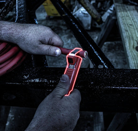 Adjustable Battery Cable Stripper With Fine Tunable Blade Depth used on automotive cable, spring-assisted, handheld design