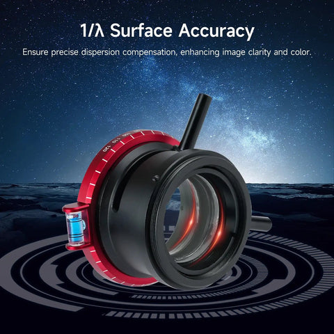 Atmospheric Dispersion Corrector 1.25 Inch ADC For Planetary And Moon Imaging Stable Side Screw Lock with 1/λ surface accuracy