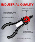 Beefy One Quarter Inch Rivet Gun Kit With 230 Rivets And Five Drill Bits Thirteen Inch Two Handed Riveter Tool Set image showing components.