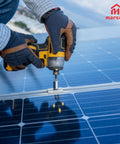 Person securing solar panel with 20 Piece Aluminum Solar Panel Clamps For Unistrut Mounting System Go To Clip Set.