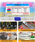 100 Pcs Heat Shrink Fork Spade Connectors Waterproof Quick Splice Crimp U Type Terminals kit with color-coded storage case